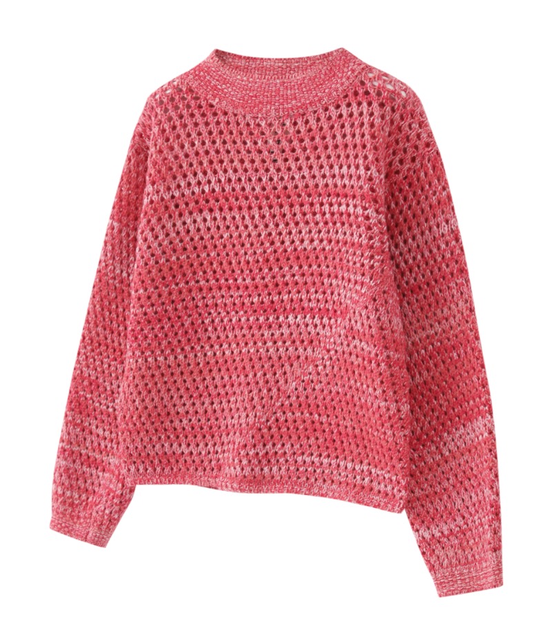 PINK OPEN KNIT SWEATER